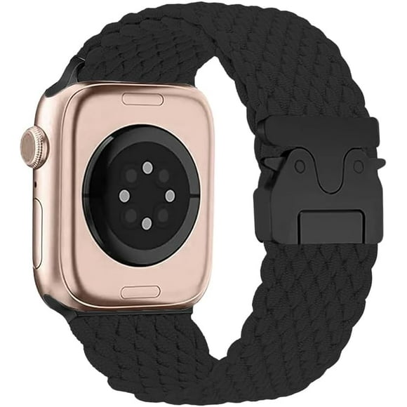 shiyou-Sport Solo Loop Compatible with Apple Watch Band 49mm 46mm 45mm 44mm 42mm 41mm 40mm 38mm Men Women, Adjustable Magnetic Stretchy Nylon Braided Strap for iWatch Ultra 2 SE Series 10 9 8 7 6 5
