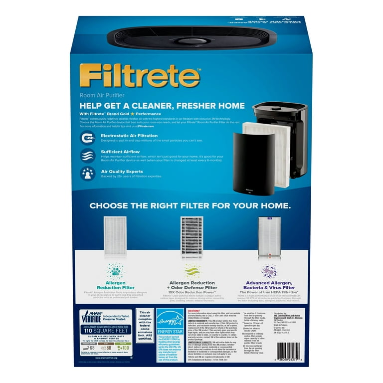 Filtrete™ Room Air Purifier - Small Room – FAP-C01BA-G1, 110 Sq Ft