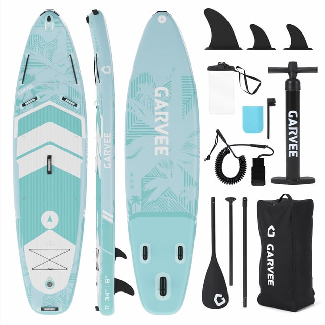 QinaQin 10'6 Inflatable Upright Paddleboard, Wide and Stable, with a Non-Slip Eva Deck, High Load-Bearing Upright Paddleboard, Three-Fin Control, Includes All Accessories