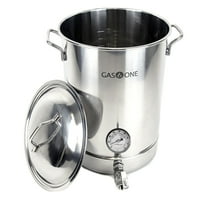 GasOne 8 Gallon Brew Pot Stainless Steel Home-brew kit 32 Quart [TRI PLY] Pre Drilled 4 PC Set