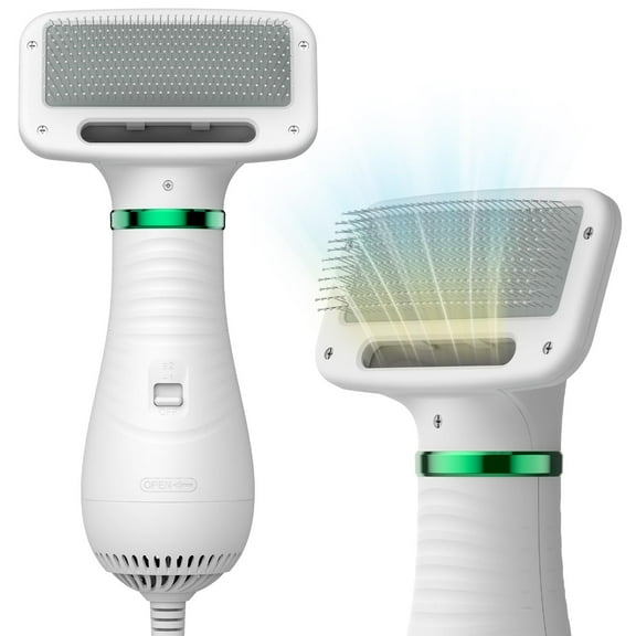 Pet Hair Dryer 300 Watts for Small Dogs and Cats | 2-in-1 Dog Hair Dryer with Slicker Brush | Dog Blow Dryer | Portable | Overheat Protection | Adjustable Temperature