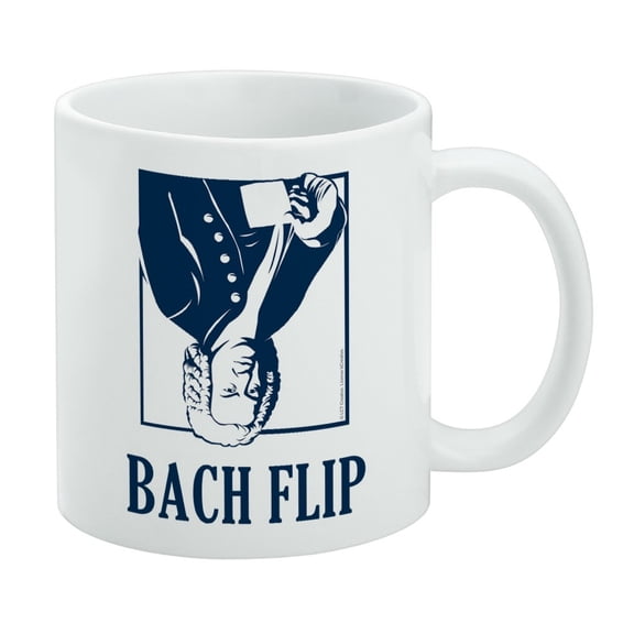 Bach Flip Back Johann Sebastian Classical Music Funny Humor White Mug