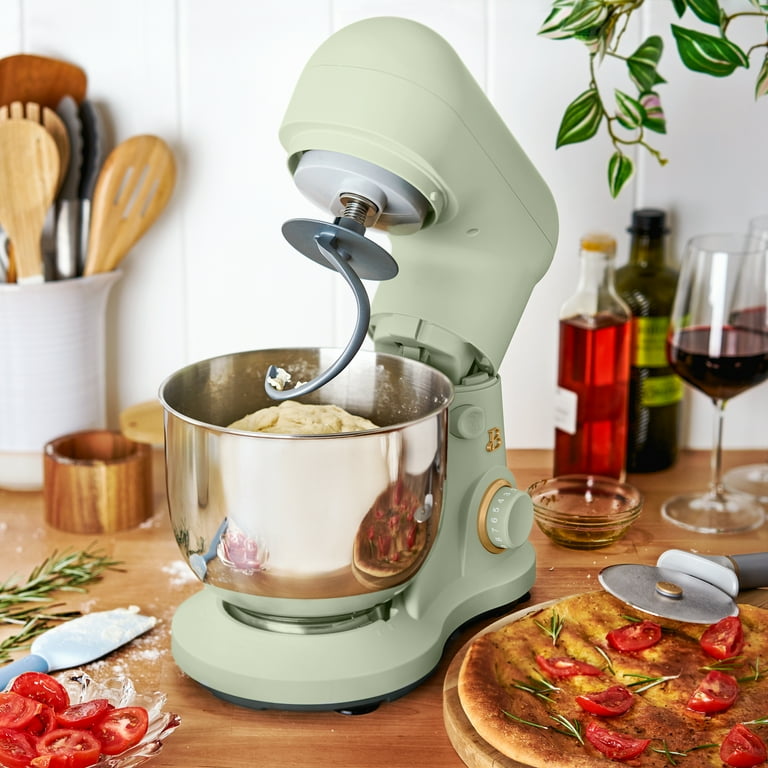 Beautiful 3.5 Qt Stand Mixer, Sage Green with Flat Beater, Dough