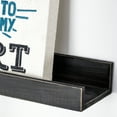 thumbnail image 2 of American Art Decor Floating U Wall Shelves Rustic Wooden Shelves - Black - Set of 3, 2 of 7