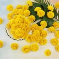 thumbnail image 3 of Duslogis 60 Pcs Marigold Flower Heads Bulk Silk Marigold Flowers Artificial for Diwali Home Decor Wreath Garland Craft Decoration Halloween Diwali Wedding Party Decor (Yellow), 3 of 7
