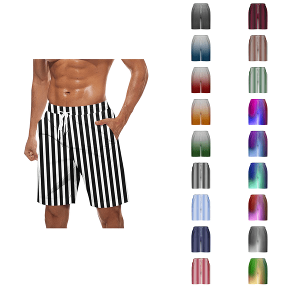Ahuyic Plus Size Pants for Men,Mens Pants,Mens Casual Fashion Print Shorts Pockets Elastic Waist Beach Pants,Sky Blue,XXXXL