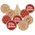 thumbnail image 1 of Etiquetas para regalos de fiesta de Quinceañera rojas y doradas - 180 pegatinas, 1 of 5