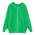 thumbnail image 6 of MESSUEN Zip Up Hoodie Women Baggy Sweatshirt for Women Long Sleeve Hoodies for Women Womens Athletic Jacket Jackets for Women Casual Women Coat Top for Women Green L, 6 of 7