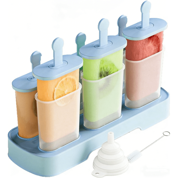 Popsicle Molds Set of 6, BPA Free Ice Pop Makers with Easy-Release Design, Homemade Ice Cream Molds for Freezer, Reusable Summer Treat Molds for Adults, Blue