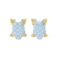 thumbnail image 2 of BemeyourBBs Toddler Baby Girl Summer One Piece Swimsuit Infant Girl Bathing Suit Cute Daisy Lemon Print Flying Sleeve Round Neck Swimwear for Pool Beachwear, 2 of 9