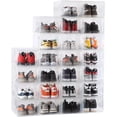 thumbnail image 4 of ZXNYH 12 Pack Shoe Storage Boxes, Shoe Box Clear Plastic Stackable, Drawer Type Front Opening Shoe Holder Containers(Transparent), 4 of 9
