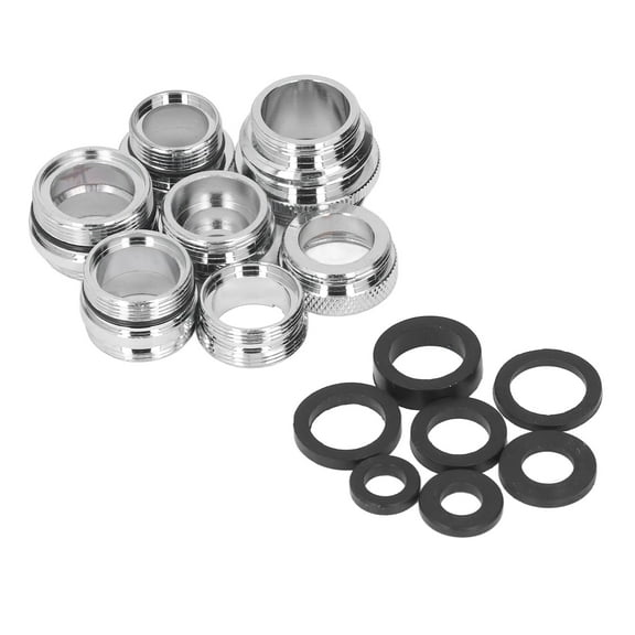 EOTVIA 7-Piece Faucet Adapter Kit, Brass Aerator Adapter Set to Connect Garden Hose, Water Filter, Standard Hose via Diverter, Male & Female Faucet Adapter for Sink Faucets