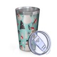 thumbnail image 2 of 16oz Tumblers Blue Christmas Santa and Snowman Pattern Stainless Steel Vacuum Insulated Double Wall Travel Tumbler Cups Mug with Lid and Straw,Cleaning Brush for Coffee,Tea, 2 of 4