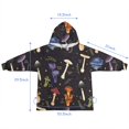 thumbnail image 7 of Red Mushroom Flower Black Pattern Blanket Hoodies for Kids 6-13YR Oversize Wearable Blanket Hoodies for Boys Girls Teens, 7 of 7