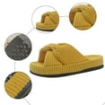 thumbnail image 4 of Slippers for Women Indoor and Outdoor Bow Crossbands Memory Foam House Bedroom Corduroy Slides Shoes, 4 of 7