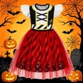 thumbnail image 4 of Girls Pirate Dress Tutu Dress Kids Short Flutter Sleeve Tulle Princess Dress for Birthday Party Halloween Theme Outfits(Red,4-5 Years), 4 of 4