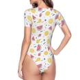 thumbnail image 4 of The Xecao Watermelon And Lemon Women's Crew Neck Body Suit, a short-sleeved bodysuit and basic swimsuit, both comfort and style for dating and daily life, 4 of 9