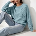 thumbnail image 5 of CHGBMOK Cropped Knit Sweater for Women Crew Neck Long Sleeve Drop Shoulder Pullover Relaxed Fit Casual Tops, 5 of 7