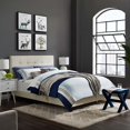 thumbnail image 2 of Modern Contemporary Urban Design Bedroom Queen Size Platform Bed Frame, Velvet Fabric, Ivory White, 2 of 5