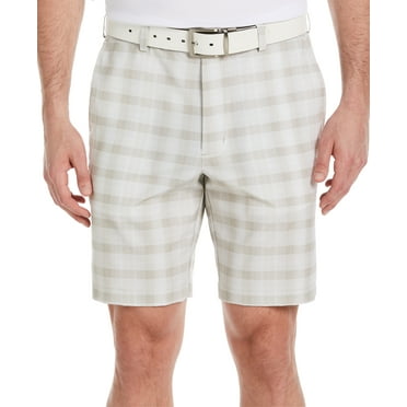 Pga Tour Men's Moisture Wicking Shadow Plaid 9" Golf Shorts Chinchilla Plaid 36