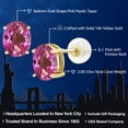thumbnail image 2 of Gem Stone King 14K Yellow Gold Stud Earrings for Women Men 2.60 Ct Oval 8x6mm Pink Mystic Topaz, 2 of 5