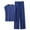 Blue, variant on Women Suits 2 Piece Set Women Homewear Solid Color Loose Pajamas Short Sleeve T Shirt Petite Pants Suit for Wedding Suits Rompers with Open Legs Wedding Dress plus Size Petite Pant for Dressy Blue XL