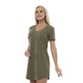 thumbnail image 2 of Women's Casual Dress Loose Fit V-Neck Nightgown Short-sleeved V Neck by Lunarable, 2 of 2