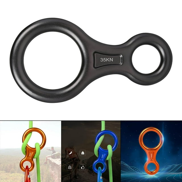 Descender Rigging Plate Rock Climbing Aluminum Alloy Heavy Duty Rappelling Gear Gray