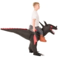 thumbnail image 4 of Morph Kids Black Dragon Inflatable Ride On Costume Boys Girls Halloween Halloween Black One Size, 4 of 7