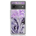 thumbnail image 5 of Google Pixel 6 Pro Case, Rosebono Hybrid Bling Glitter Sparkle Epoxy Graphic Marble Colorful Silicone Skin Cover Armor Case for Google Pixel 6 Pro (Purple), 5 of 6