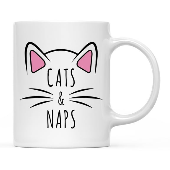 Koyal Wholesale Funny Cat Lover Ceramic Coffee Mug, Cats & Naps