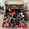 thumbnail image 2 of Homewish Red Rustic Mushroom Bed Sheets,Gothic Skull Skeleton King Sheets,Colorful Country Floral Sheet Set For Girls Kids,Luxury Bedroom Decor,4pcs, 2 of 7