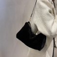 thumbnail image 2 of 2 piezas de moda de felpa axila bolsa bolsa peluda bolso de mano para otoño invierno negro y Yuyangstore Monedero de hombro para mujer, 2 of 8