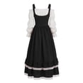 thumbnail image 6 of LEKWK Renaissance Dress Women Off Shoulder Lace-Up Corset Dress Vintage Ruffled Lace Trim Medieval Dress for Halloween Cosplay Theme Party, 6 of 6