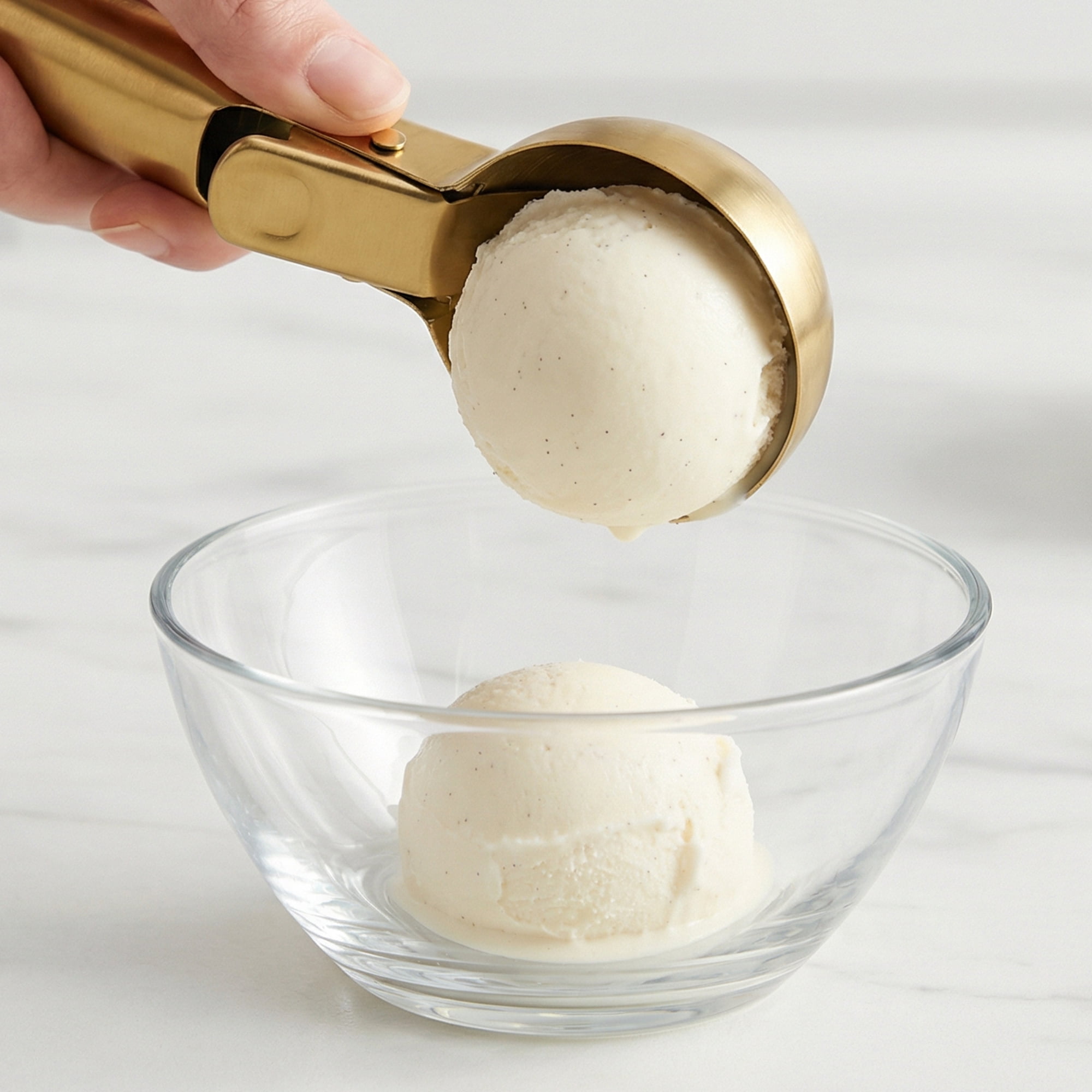 Unique Bargains Stainless Steel Ice Cream Scooper with Handle Dark Gold