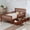 Walnut, variant on Euroco Wood Twin Size Platform Bed with Guardrails and Drawers for Kids Teens Toddlers, Gray