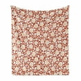 thumbnail image 1 of Flower Soft Flannel Fleece Throw Blanket, Silhouettes Pattern on Warm Colored Background Spring Composition Simplistic, Cozy Plush for Indoor and Outdoor Use, 50" x 70", Rust and White, by Ambesonne, 1 of 6