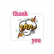 Boom Exclamation Zap Art Deco Fashion Thank You Stickers Quote Grateful
