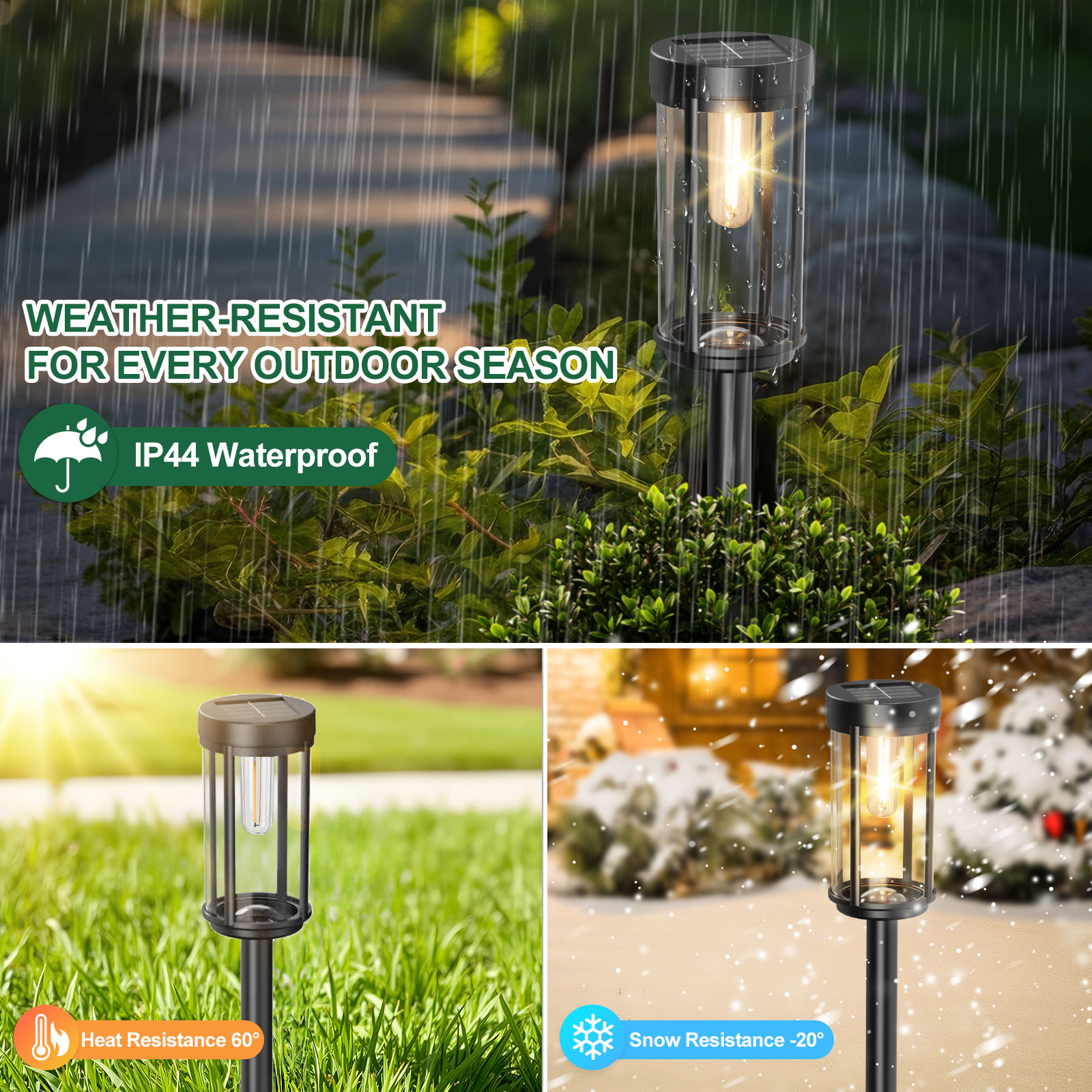 [10 Pack] Solar Lights Outdoor Waterproof for Garden Walkway Pathway Lawn Yard Decorative Modern Landscape Lighting. (Warm White, 10)