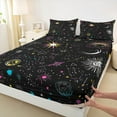 thumbnail image 4 of Erosebridal Sun and Moon Bed Sheets Set Psychedelic Galaxy Twin Size Sheet Sets, Constellations Astrology Sheets Mystic Stars Nebula Bed Set, Hippie Celestial Planets Flat Sheet, 4 of 6