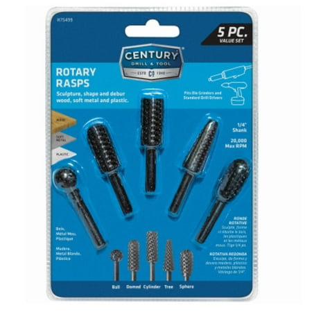 

New Century Drill & Tool 75499 Rotary Rasps Set 5 Piece Each