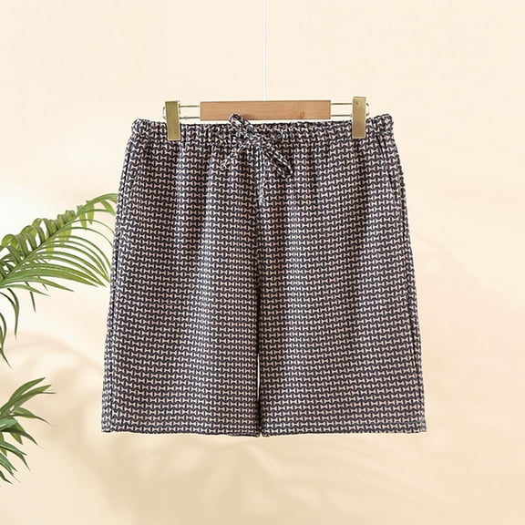 PNTUTB Summer Men's Casual Loose Comfortable Fashion Print Elastic Drawstring Beach Shorts with Pockets