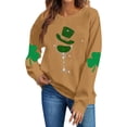 thumbnail image 5 of St Patricks Day Sweatshirt for Women Green Shamrock Printed Shirts Casual Long Sleeve Crew Neck Pullover Tops (XS, Yellow), 5 of 6