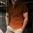 thumbnail image 2 of FAVIPT Oversized Tee Shirt for Men Button Up Gradient Tunic Tops Short Sleeve Round Neck Shirts Basic Soft Summer 2025 Blouses Multicolor,XXXXL, 2 of 5