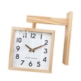 thumbnail image 2 of Reloj colgante de doble cara, reloj de madera resistente al desgaste, reloj de esquina decorativo Simple, reloj de pared para oficina, interior y Color madera claro, 2 of 8