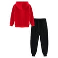 thumbnail image 5 of TiaoBug Kids Boys Girls 2Pcs Casual Sportsuits Activewear Long Sleeve Hoodies Sweatshirt with Jogger Pants Sweatsuit Set Red&Black 9-10, 5 of 7