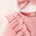thumbnail image 4 of SILVERCELL Newborn Baby Girls Long Sleeve Ruffled Romper Bodysuit + Headband Outfits Clothes Set 0-24M, 4 of 8