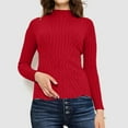 thumbnail image 2 of JJHGVB Thermal Turtleneck Long Sleeve Sweaters for Women Fitted Shirts for Women Womens Winter Sweater Tops Women Winter Sweater for Women Sweaters Red XL, 2 of 6