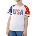 thumbnail image 2 of FamilyThread Kids Fourth of July Shirt for Boys Girls Red White and Blue Shirt America Flag Short Sleeve Patriotic American Flag Kids Clothing, 2 of 4