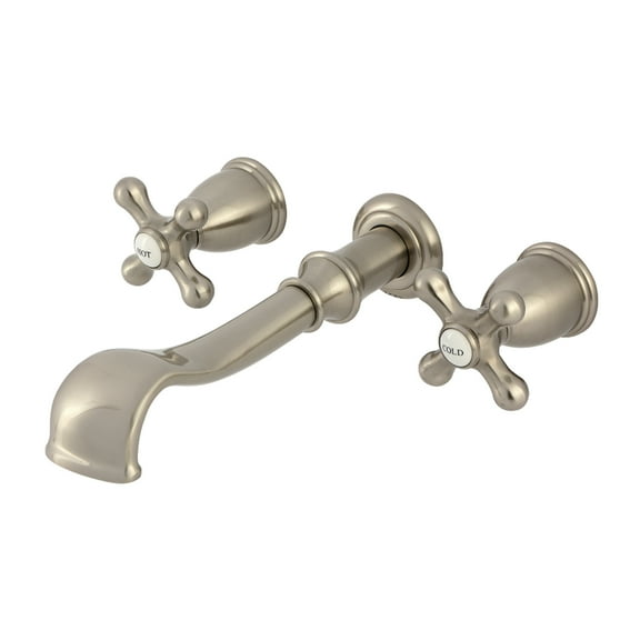 Kingston Brass KS5028AX  Two-Handle Wall Mount Roman Tub Faucet, Brushed Nickel